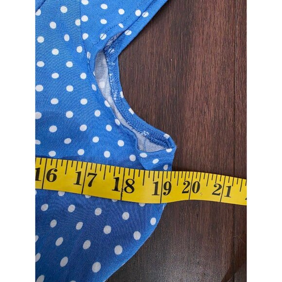 Dressy Star Blue Polka Dot Dress Swing Dress Fit & Flare Rockabilly Size 2XL - Picture 4 of 7